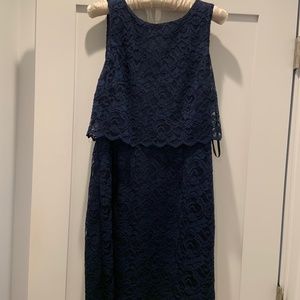 Midnight Blue lace Ivanka Trump dress